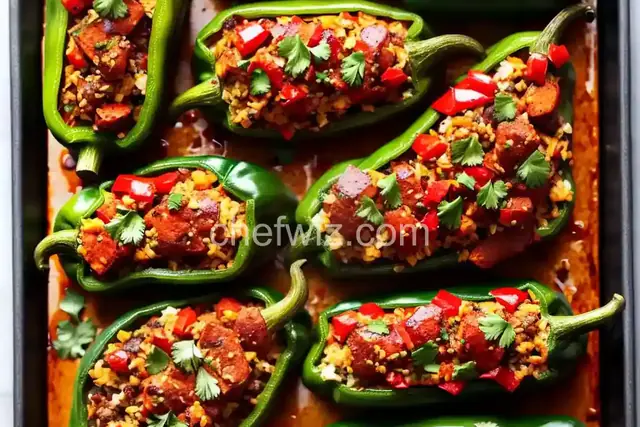 Grilled Chorizo-Stuffed Poblano Peppers Recipe