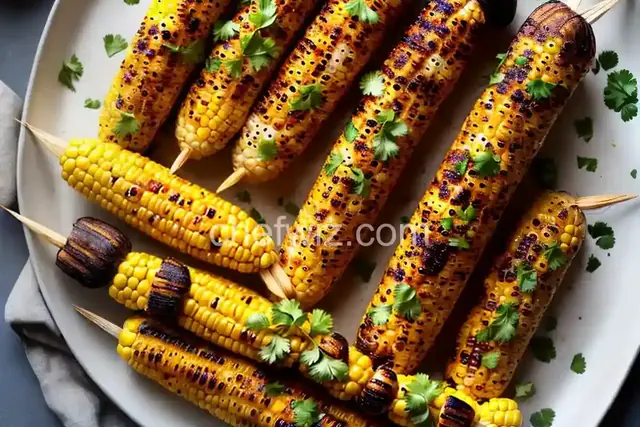 Grilled Corn Skewers with Chipotle- Cilantro Butter