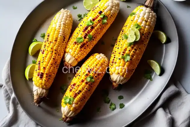 Grilled Corn on the Cob with Garlic Butter, Fresh Lime and Cotija Cheese