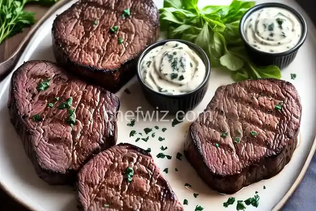 Grilled Filet Mignon with Gorgonzola Cream Sauce