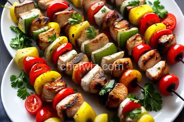 Grilled Fish Kebobs with Parsley and Garlic Butter