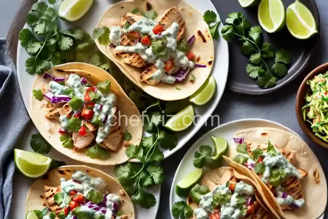 Grilled Fish Tacos with Creamy Cilantro Coleslaw