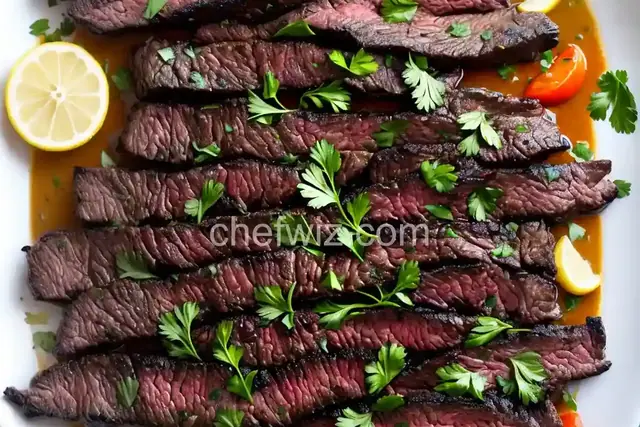 Grilled Garlic- and Herb-Marinated Hanger Steak Recipe