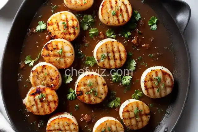 Grilled Garlic Parmesan Crusted Scallops