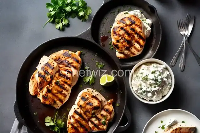 Grilled Greek Chicken Breasts with Whipped Feta