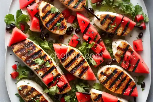 Grilled Halloumi and Watermelon Kebobs
