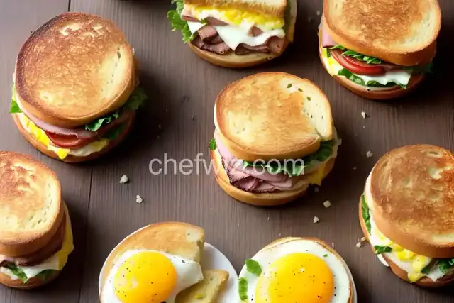 Grilled Ham, Egg and Cheese Breakfast Sandwiches for a Crowd