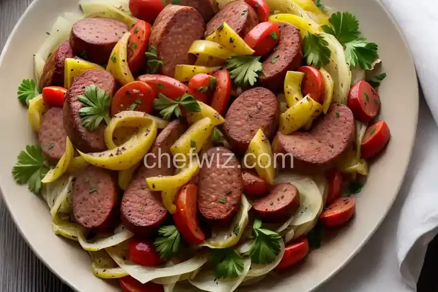 Grilled Kielbasa with Sauerkraut and Onions