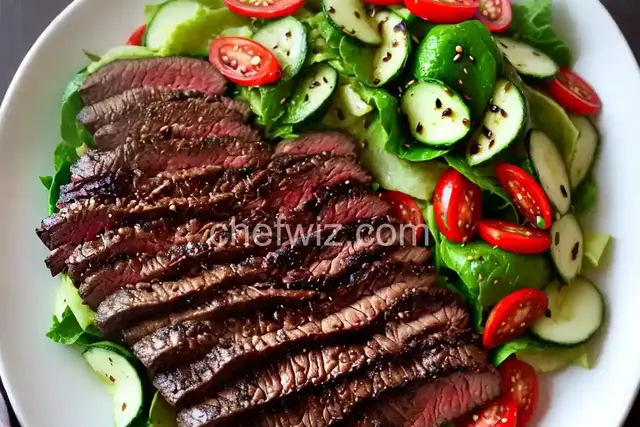 Grilled Korean Flank Steak with Spicy Cucumber Salad