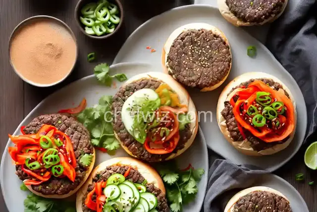 Grilled Korean-Style Bulgogi Burgers With Kimchi Mayo and Pickled Daikon Recipe
