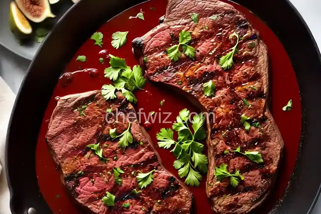Grilled Lamb Porterhouse with Fig-Cascabel Sauce