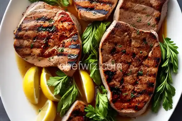 Grilled Lemon Herb Pork Chops