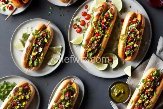 Grilled Link Hot Dogs with Homemade Pickle Relish