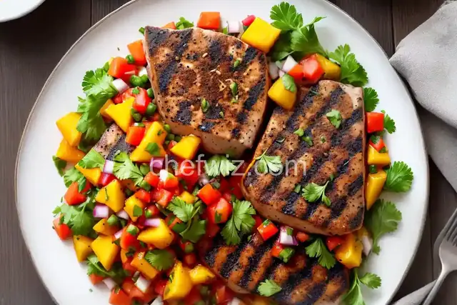 Grilled Macadamia-Crusted Tuna with Papaya Salsa