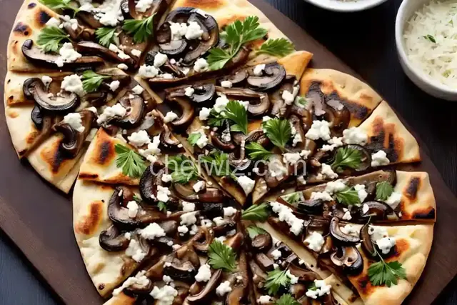 Grilled Mushroom Flatbread with Truffled Pecorino