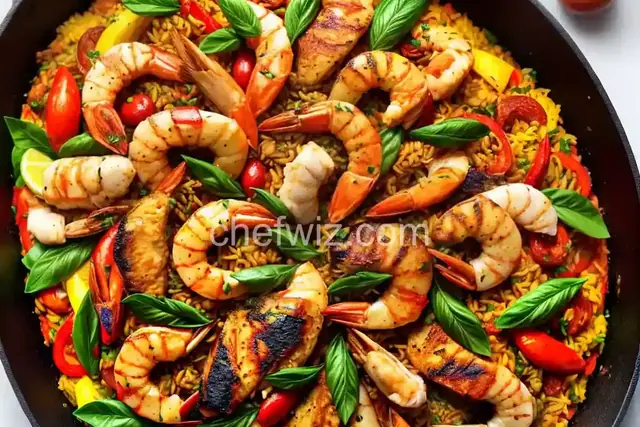 Grilled Paella Mixta (Mixed Paella With Chicken and Seafood) Recipe
