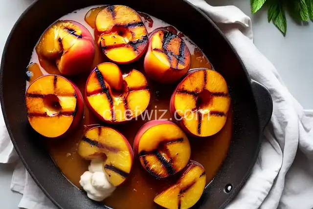 Grilled Peaches and Ice Cream