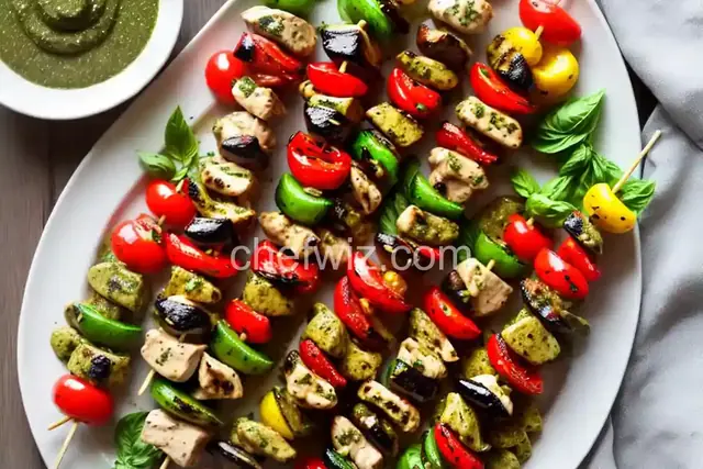 Grilled Pesto Chicken Kabobs
