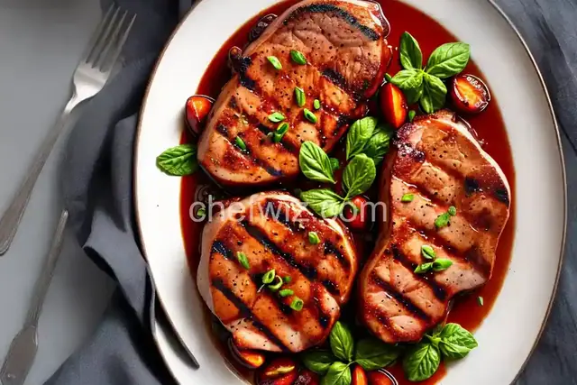 Grilled Pork Chops With Plum Mostarda