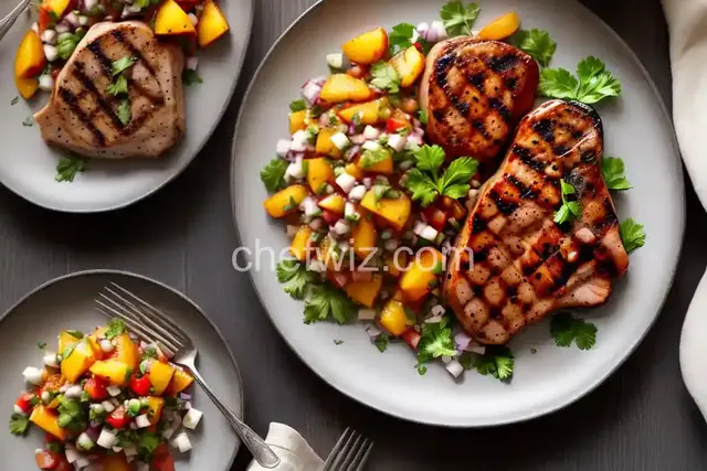 Grilled Pork Chops with Peach Salsa