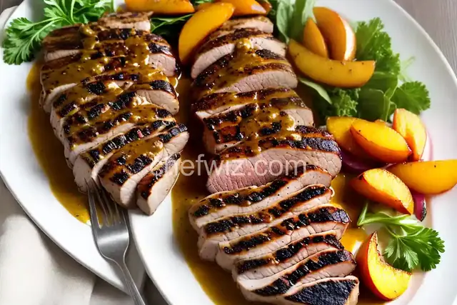 Grilled Pork Tenderloin with Peach-Mustard Sauce
