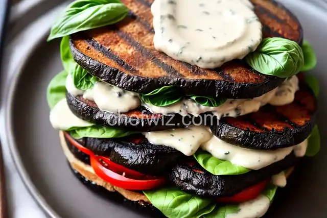 Grilled Portobello with Basil Mayonnaise Sandwich