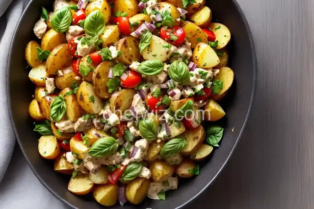 Grilled Potato Salad With Chiles and Basil