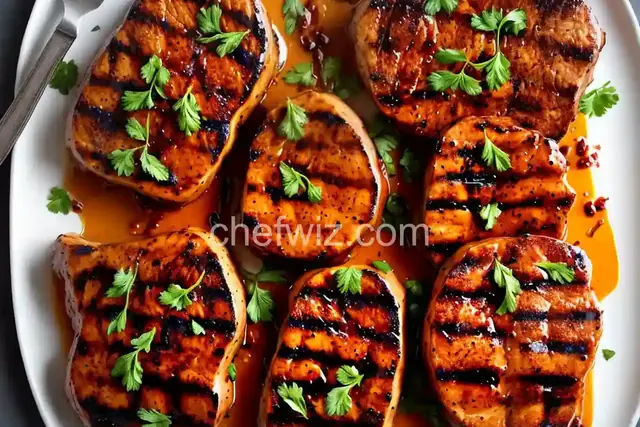 Grilled Pumpkin BBQ-Glazed Pork Chops