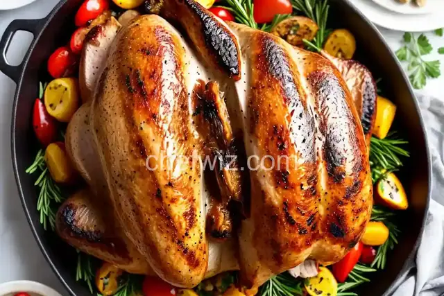 Grilled Rotisserie Turkey with Stuffing