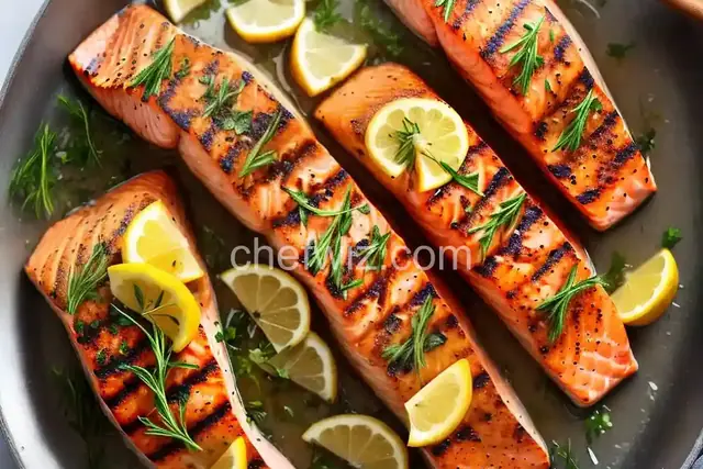 Grilled Salmon Fillets with a Lemon, Tarragon, and Garlic Sauce