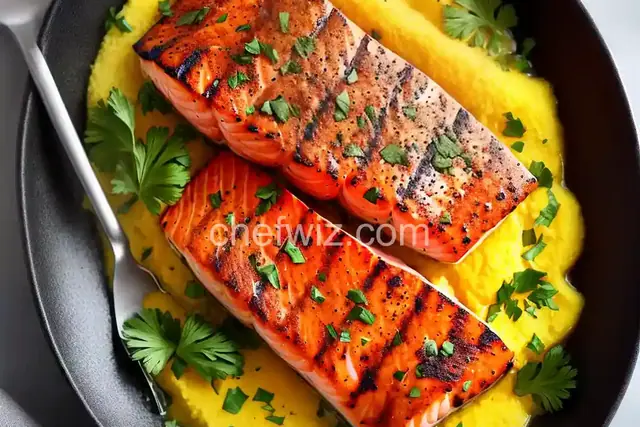 Grilled Salmon and Polenta