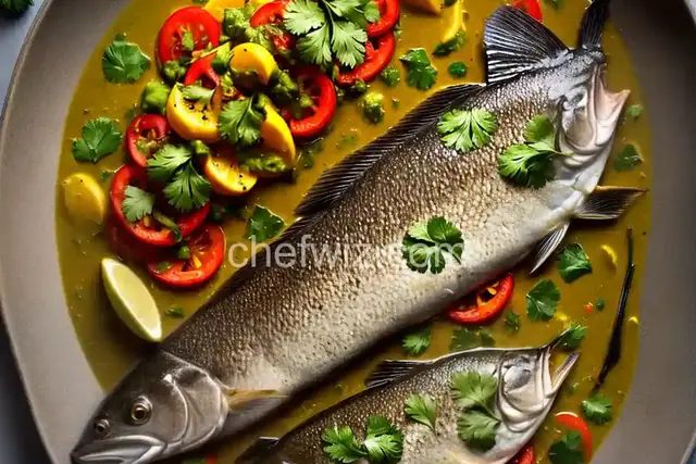 Grilled Salt-and-Pepper Black Bass with Curry Verde