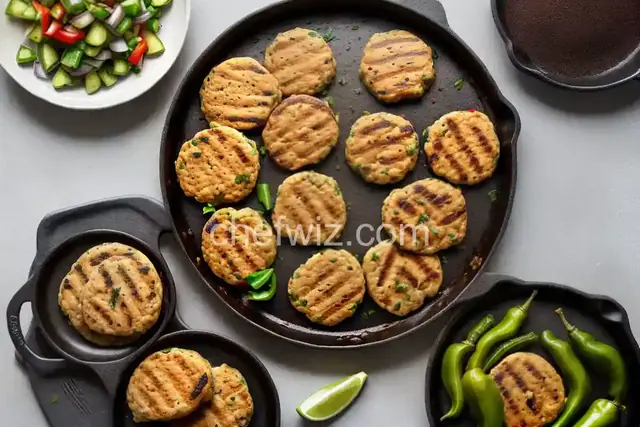 Grilled Sausage Patties with Peppers and Onions