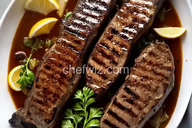Grilled Shell Steaks with Garlic and Parsley Oil