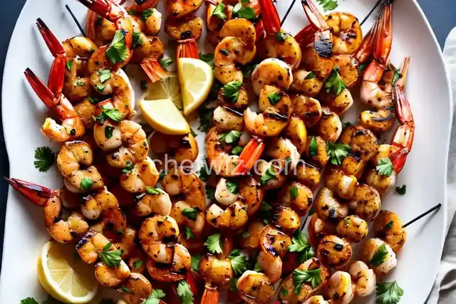 Grilled Shrimp Skewers with Garlic and Lemon Recipe
