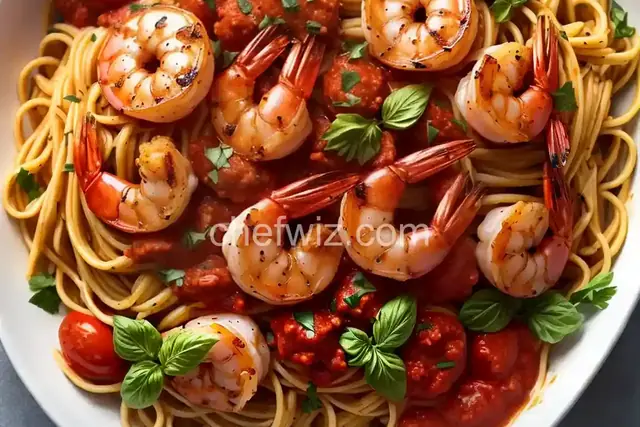 Grilled Shrimp with Fresh Tomato Sauce and Angel Hair Pasta