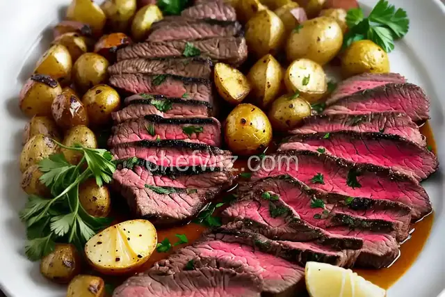 Grilled Skirt Steak with Roasted Potatoes