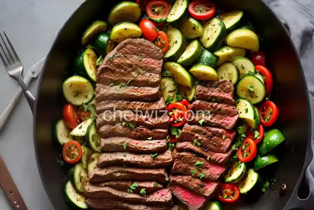 Grilled Steak and Zucchini