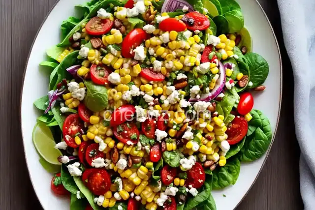 Grilled Summer Salad with Corn, Peppers and Chili-Lime Dressing