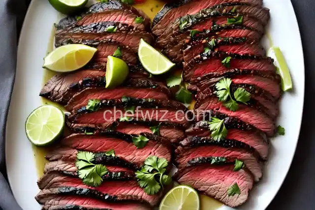 Grilled Tequila Garlic Lime Flank Steak