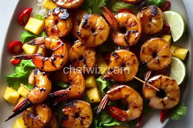 Grilled Teriyaki Shrimp and Pineapple Skewers