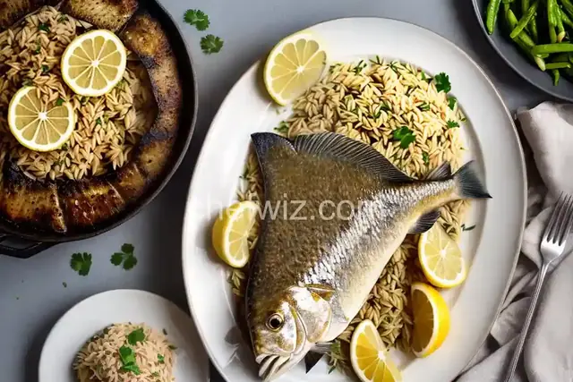 Grilled Tilapia with Lemon Butter, Capers and Orzo