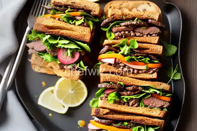 Grilled Venison Scape Sandwich