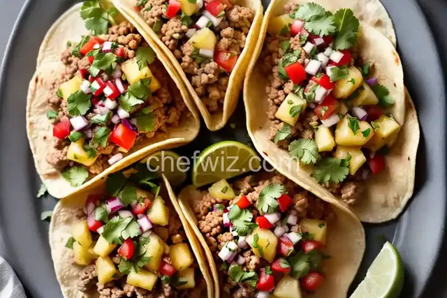 Ground Pork Tacos with Pineapple Salsa