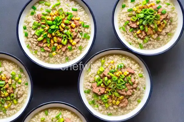 Ground Pork and Corn Congee (Chinese Rice Porridge) Recipe