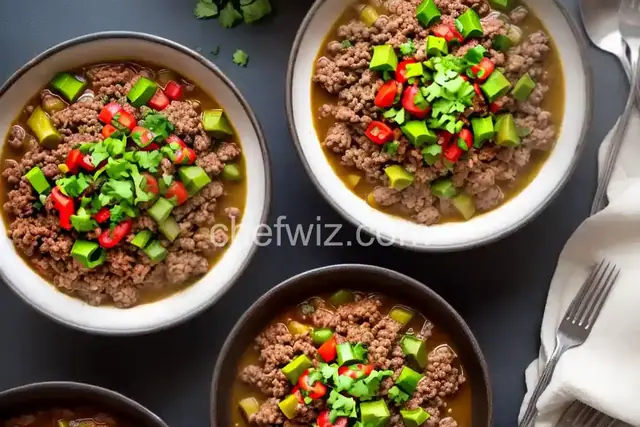 Ground beef green chili