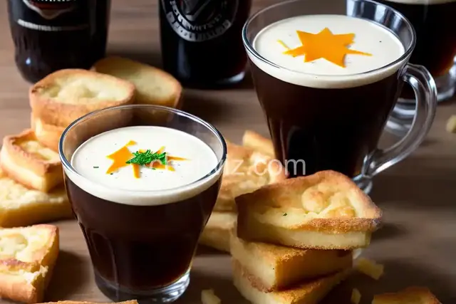 Guinness and Onion Soup with Irish Cheddar Crouton
