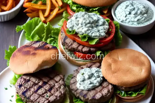 Gyro-Style Lamb Burgers with Tzatziki and Grilled Onions