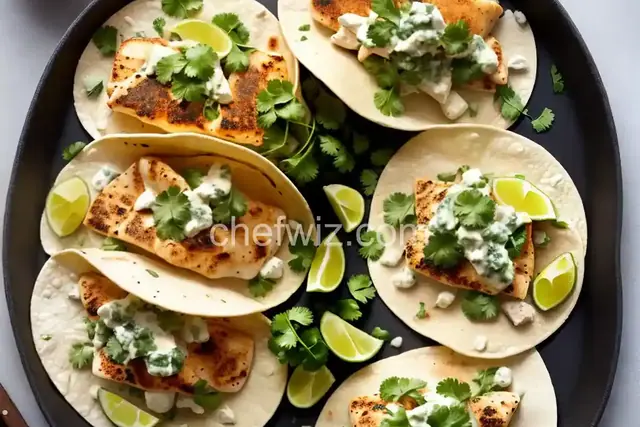 Halibut Fish Tacos with Cilantro Savoy Slaw