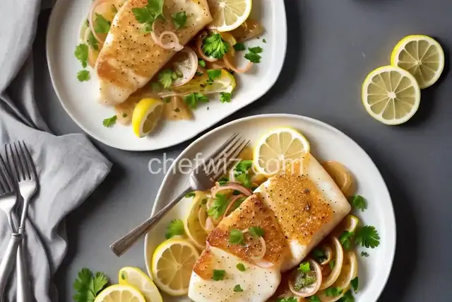 Halibut with Lemon-Butter and Crispy Shallots